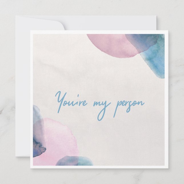 You're my person square thank you card (Front)