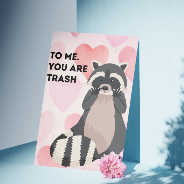 "You're My Shiny Treasure" Funny Racoon Valentine Invitation ("You're My Shiny Treasure" Funny Raccoon Valentine's Day Card)