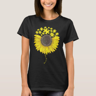 You're My Sunshine Autism Puzzle Sunflower Autism  T-Shirt