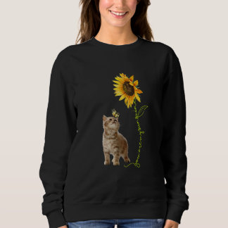 You're My Sunshine Sunflower Brown Baby Cat Play B Sweatshirt
