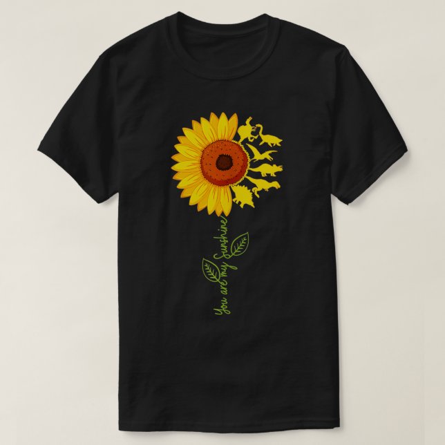 Youre My Sunshine Sunflower Dinosaur TRex Dino Lov T-Shirt (Design Front)