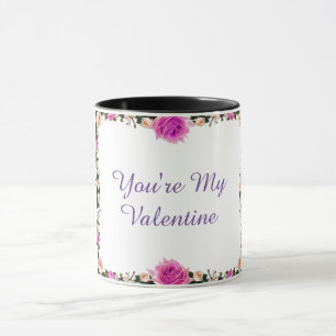 You're My Valentine Purple Flower Coffee Mug