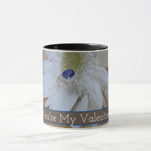 You're My Valentine Sapphire Diamond Coffee Mug (Center)