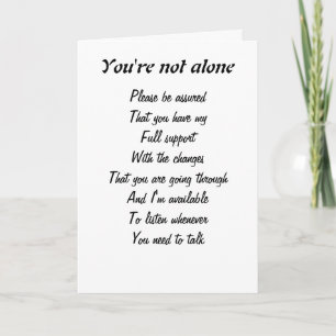 You're not alone card
