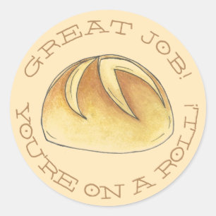 You're On a Roll! Great Job Teacher Homework Classic Round Sticker