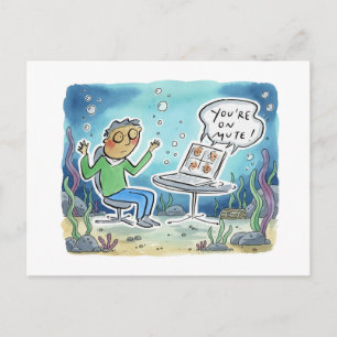You're on Mute Holiday Postcard