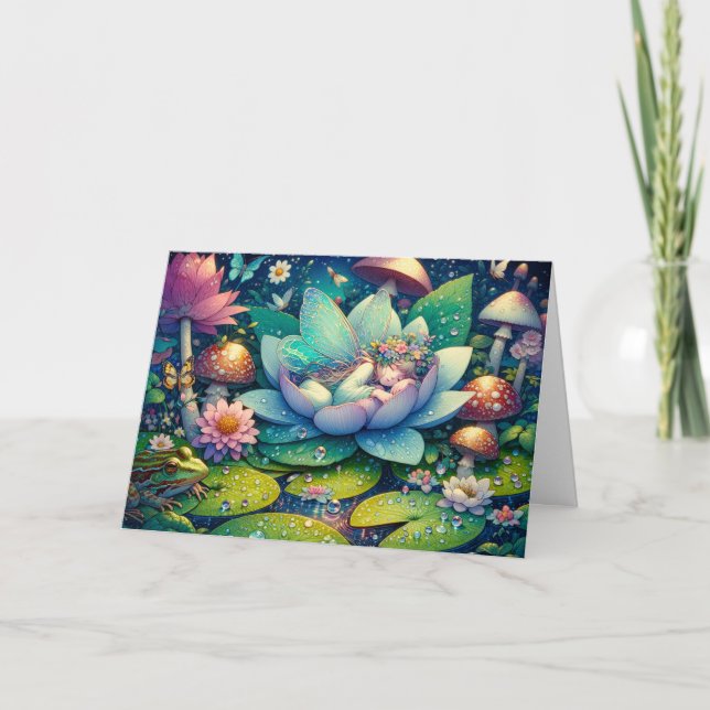 You're on my Mind | Fairy Sleeping on a Flower Card (Front)