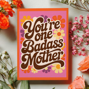 You're One Badass Mother RETRO Funny Mother's Day  Holiday Card