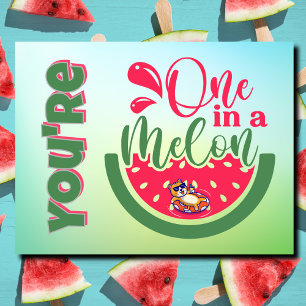 You're One in a Melon Cat Thinking of You Postcard
