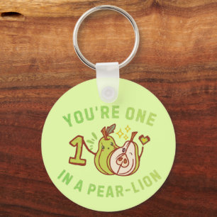 You're One In A Pear-Lion Pear Pun Key Ring
