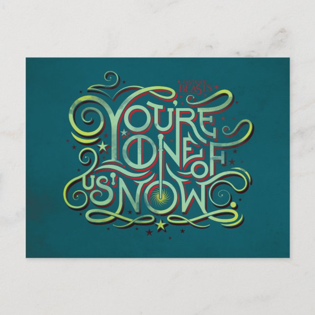 You're One Of Us Now Green Graphic Postcard (Front)