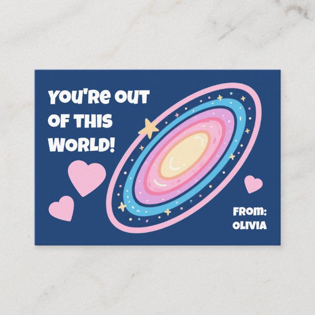 You're Out of This WORLD Kids Valentine's Card (Front)