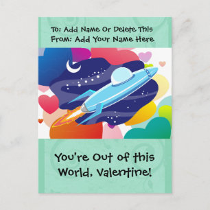 You're Out of this World Valentine Holiday Postcard