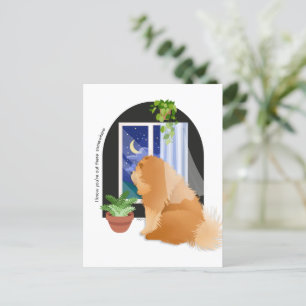 YOU'RE OUT THERE SOMEWHERE Chow postcard