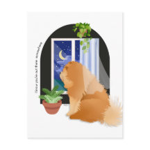 YOU'RE OUT THERE SOMEWHERE  Chow postcard