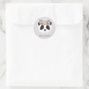 You're pandastic! Cute Panda Bear  Classic Round Sticker