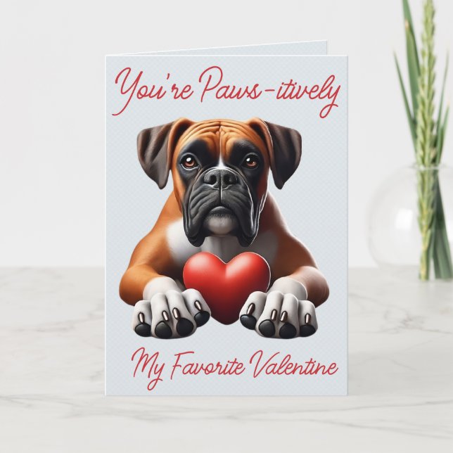 You're Paws-itively My Favourite Valentine  Holiday Card (Front)