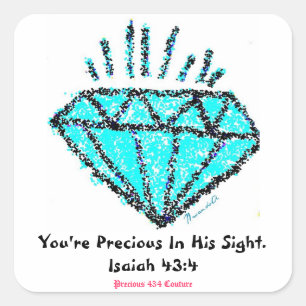You're Precious Sticker - Turquoise/Pink/Black