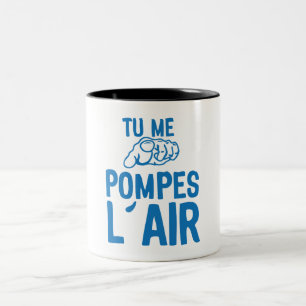 you're pumping me air finger point 3 expression qu Two-Tone coffee mug