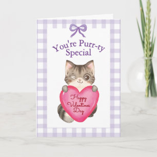 You're Purr-ty Special Kitty Cat Valentine's Day Card