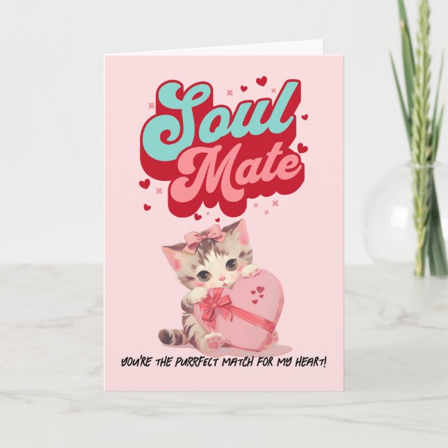 You're Purrfect Cat Mom Valentine’s Day Card (Front)