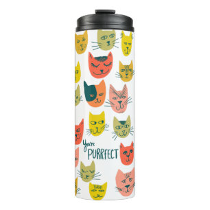 You're Purrfect! Colorful Cute Cats Thermal Tumbler