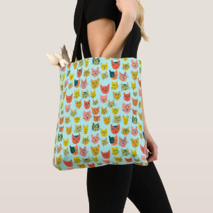 You're Purrfect! Cute Colourful Cats Tote Bag