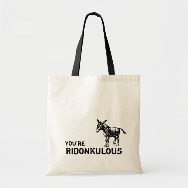 You're Ridonkulous! Vintage cute donkey tote. Tote Bag (Front)