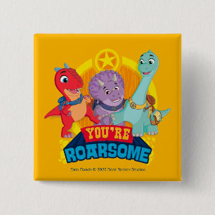 You're Roarsome Dino Ranch 15 Cm Square Badge