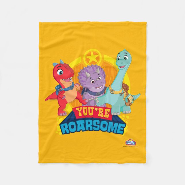 You're Roarsome | Dino Ranch Fleece Blanket (Front)