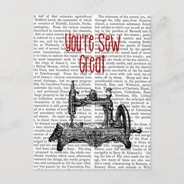 You're Sew Great Illustration Postcard (Front)