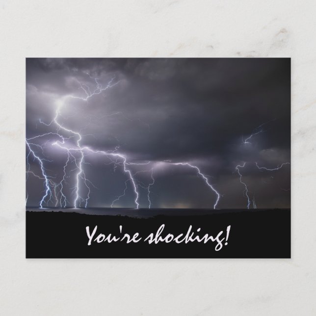 You're Shocking Lightning Strike Photo Landscape Postcard (Front)