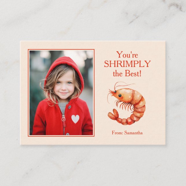 You're SHRIMPLY the Best Kids Valentine's Card (Front)