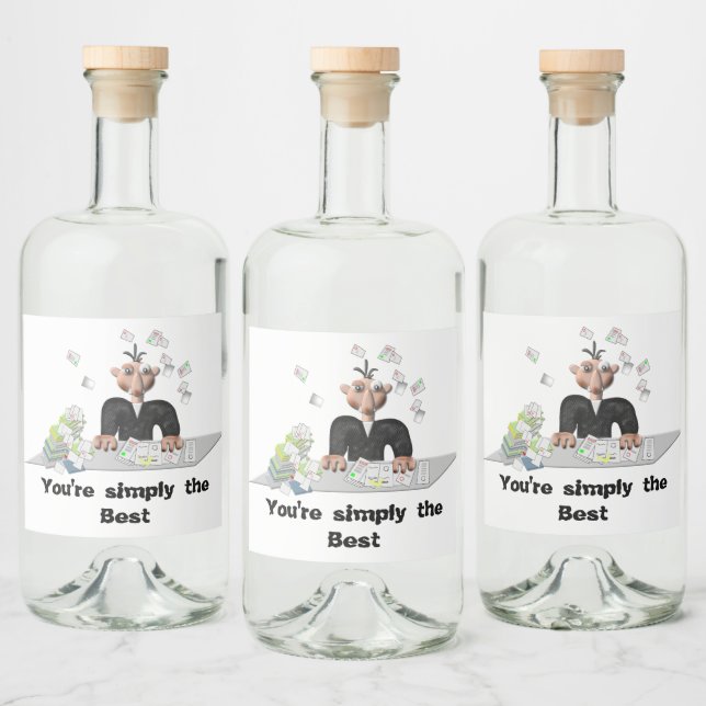 You're simply the Best .Personalised text Liquor Bottle Label (Bottles)