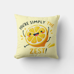 You're Simply the Zest" Lemon Design  Cushion