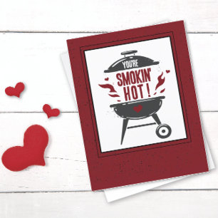 You're Smokin' Hot Grill Valentine's Day Holiday Card