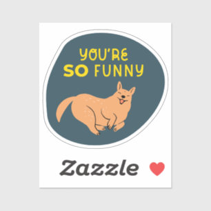 you're so funny cute illustrated dog navy yellow