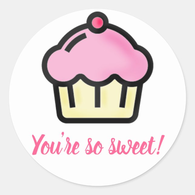 You're so sweet! Cupcake Valentine's Day Stickers (Front)