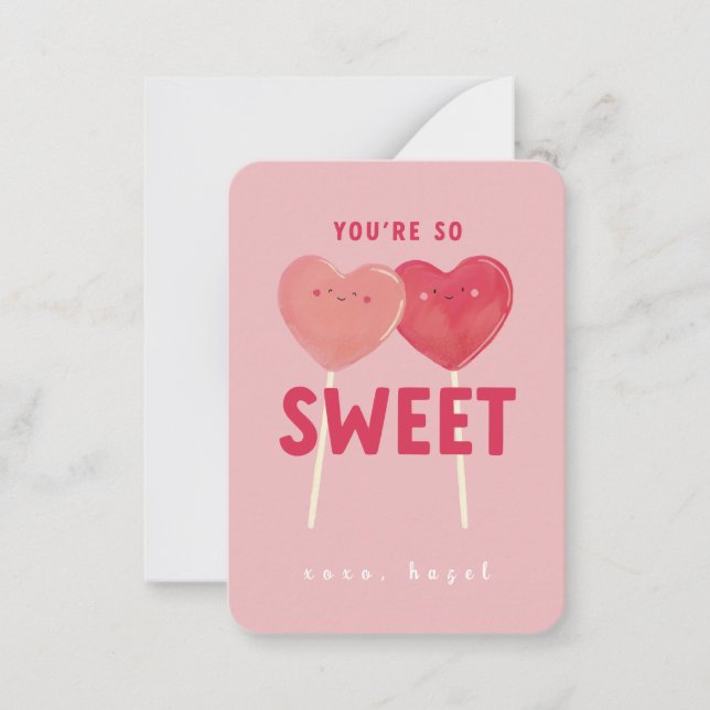 You're So Sweet Kids Classroom Valentine Card (Front)