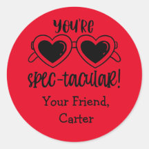 You're Spec-tacular Sunglasses Valentine Sticker