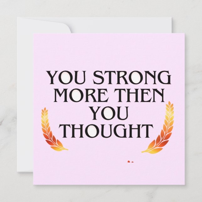 You're Stronger Than You Think – Elegant Gold Moti Invitation (Front)