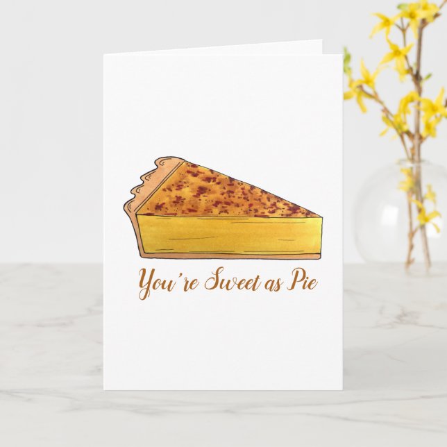You're Sweet As Pie Virginia Chess Pie Thank You Card (Yellow Flower)
