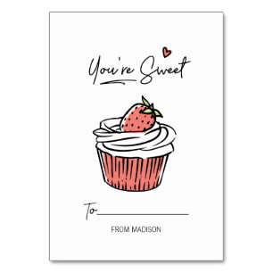 You're Sweet Cupcake Kids Classroom Valentine Card
