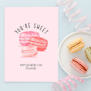 You're Sweet Happy Valentine's Day Macaron Cookies Holiday Card