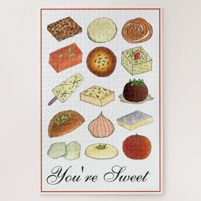 You're Sweet Indian Mithai Sweets Confections Food Jigsaw Puzzle (Vertical)