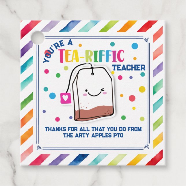 You're tea-riffic christmas Favour Tags (Front)