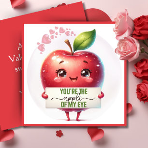 You're The Apple Of My Eye Custom Valentine's Day Holiday Card