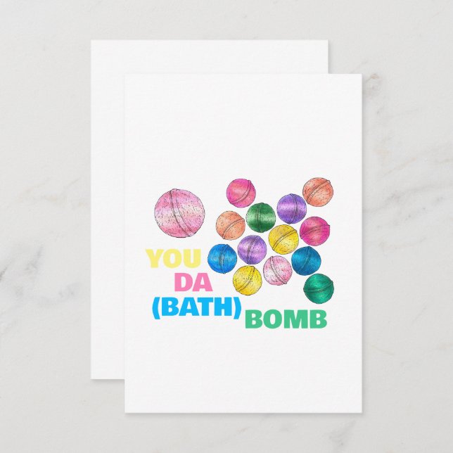 You're The (Bath) Bomb Funny Illustrated Thank You (Front/Back)