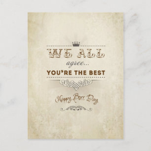 You're the best, Happy Boss's Day Postcard