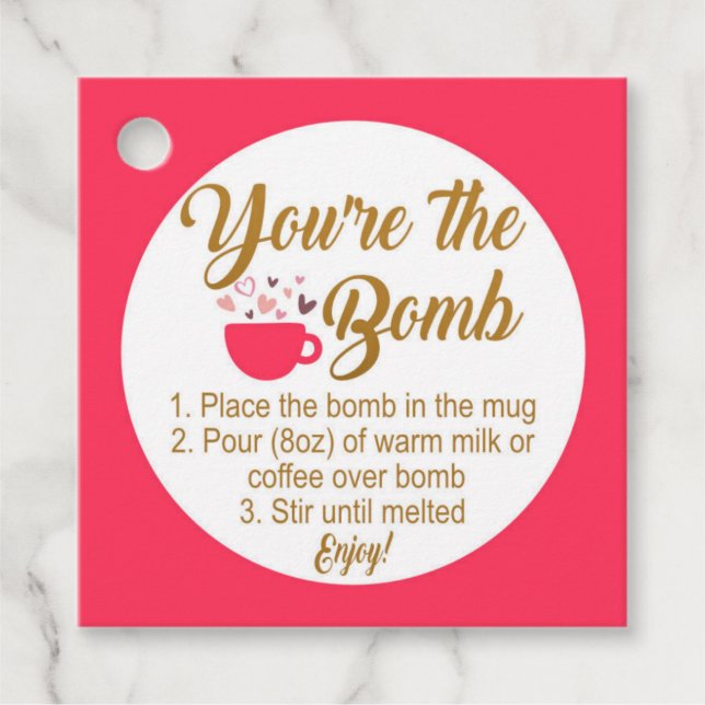 You're the Bomb Valentine's Day Tag (Front)